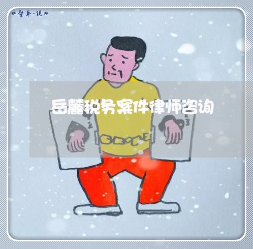 岳麓税务案件律师咨询