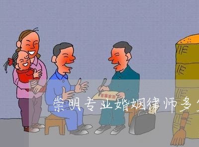崇明专业婚姻律师多少钱