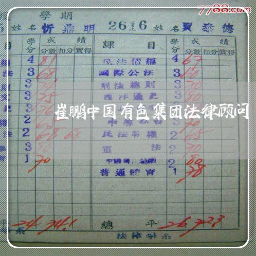 崔鹏中国有色集团法律顾问 崔鹏中国有色集团法律顾问