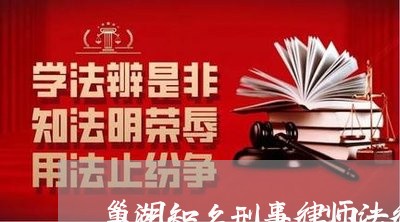 巢湖知名刑事律师法律咨询