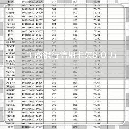 工商银行信用卡欠80万