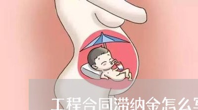 工程合同滞纳金怎么写/2023022603715 工程合同滞纳金怎么写/2023022603715