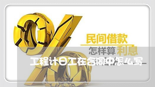 工程计日工在合同中怎么写/2023042495036