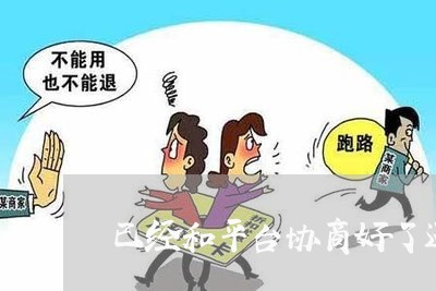 已经和平台协商好了还款/2023111028278