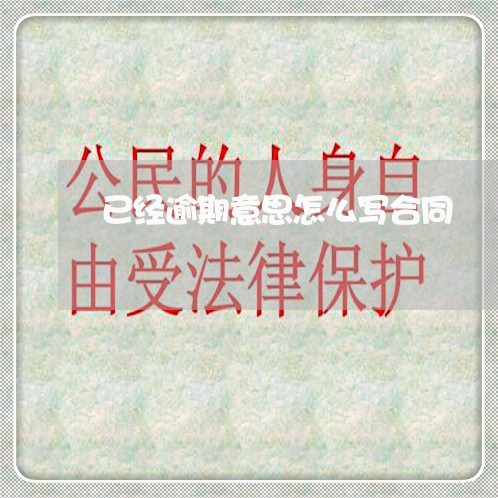 已经逾期意思怎么写合同/2023040158293
