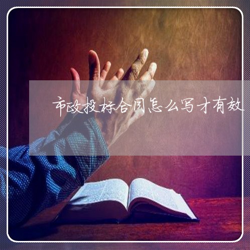 市政投标合同怎么写才有效/2023041023847 市政投标合同怎么写才有效/2023041023847