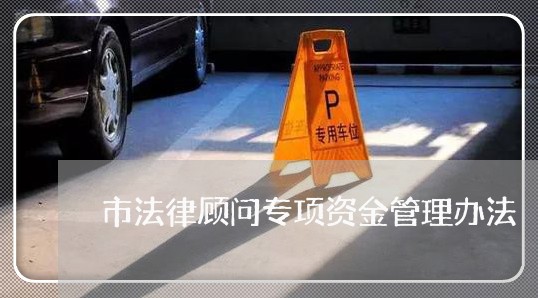 市法律顾问专项资金管理办法 市法律顾问专项资金管理办法