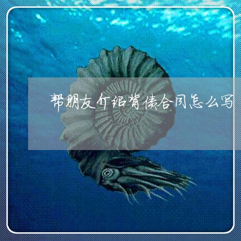 帮朋友介绍背债合同怎么写/2023040182515