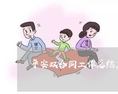 平安双合同工作总结怎么写/2023060636271