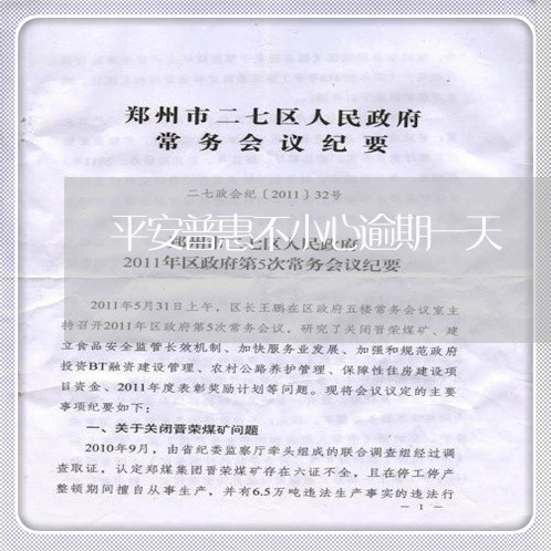 平安普惠不小心逾期一天/2023033055917