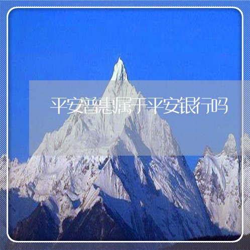 平安普惠属于平安银行吗/2023022755060 平安普惠属于平安银行吗/2023022755060