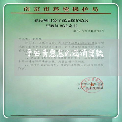 平安普惠怎么还清贷款/2023012236137