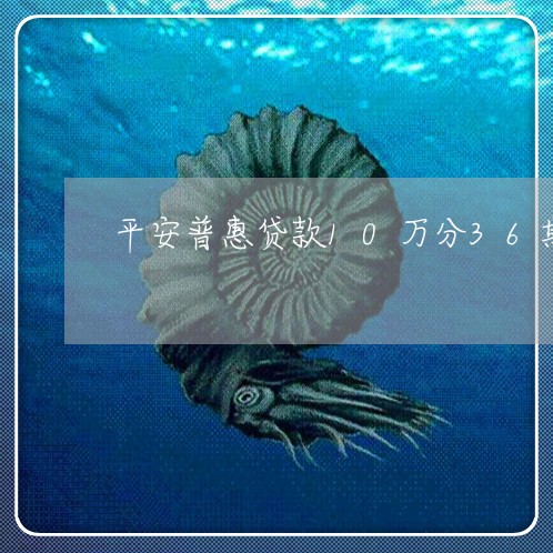 平安普惠贷款10万分36期/2023012841616