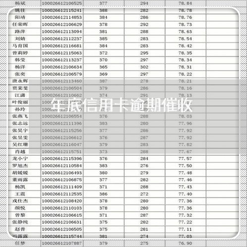 年底信用卡逾期催收