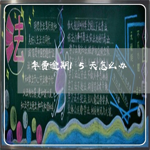 年费逾期15天怎么办 年费逾期15天怎么办
