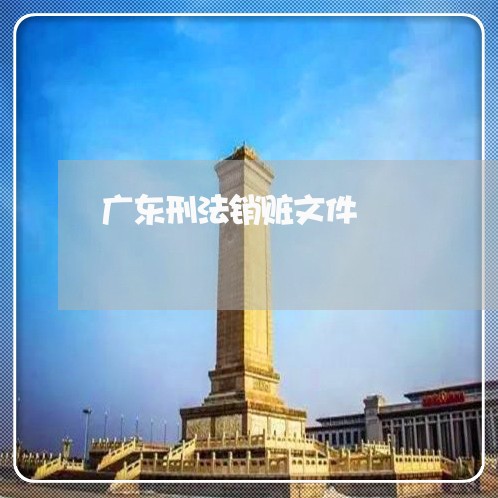 广东刑法销赃文件 广东刑法销赃文件