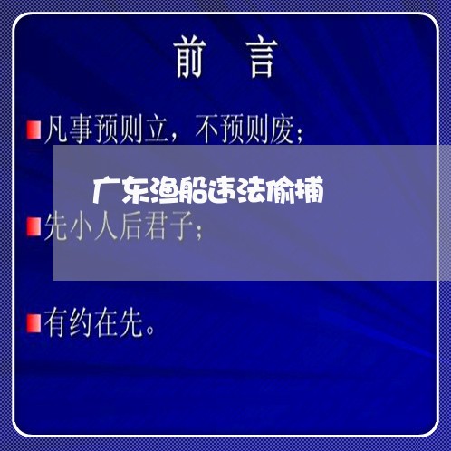 广东渔船违法偷捕