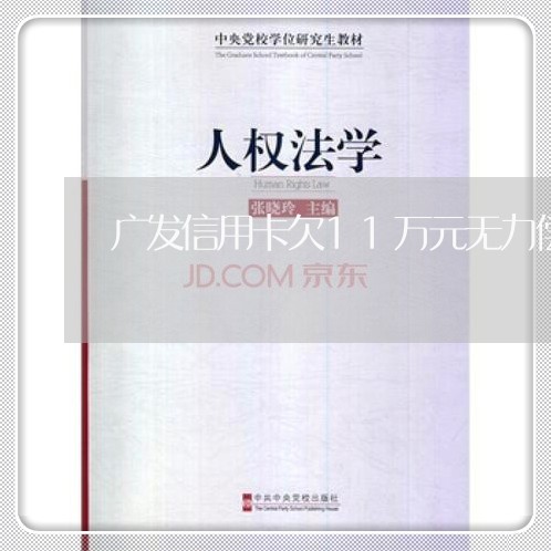 广发信用卡欠11万元无力偿还