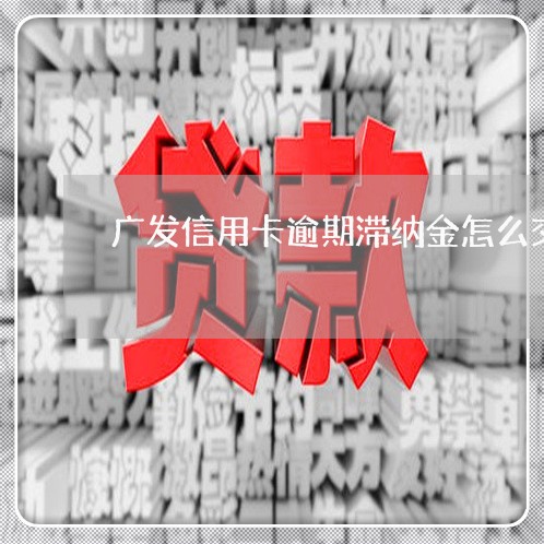 广发信用卡逾期滞纳金怎么交