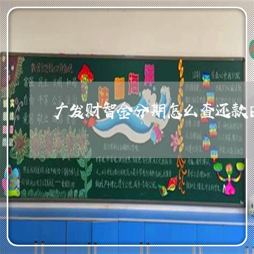 广发财智金分期怎么查还款日