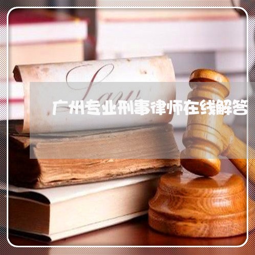 广州专业刑事律师在线解答