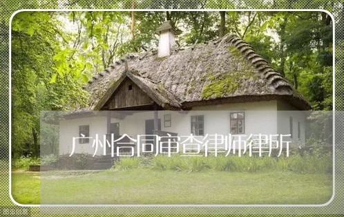 广州合同审查律师律所 广州合同审查律师律所