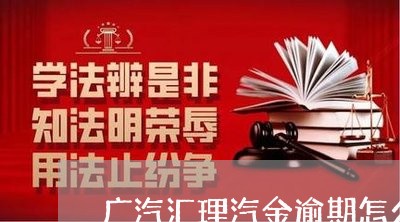 广汽汇理汽金逾期怎么办/2023120920260