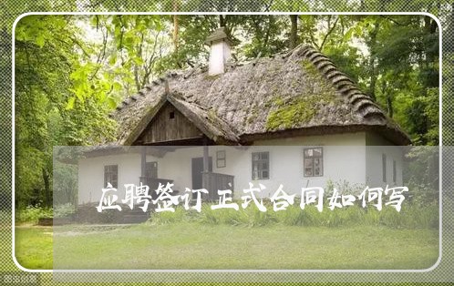 应聘签订正式合同如何写/2023041682836