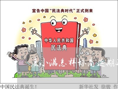 度小满怎样协商延期还款/2023070883615