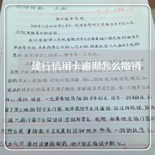 建行信用卡逾期怎么撤销 建行信用卡逾期怎么撤销