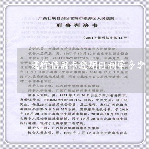 建行信用卡逾期日利率多少 建行信用卡逾期日利率多少