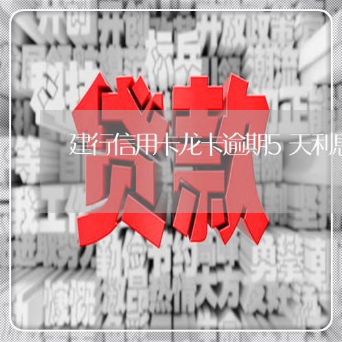 建行信用卡龙卡逾期5天利息多少/2023062951503