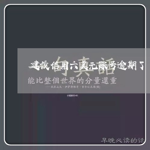 建设信用六美元账号逾期了/2023042242807