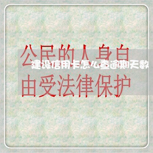 建设信用卡怎么查逾期天数 建设信用卡怎么查逾期天数