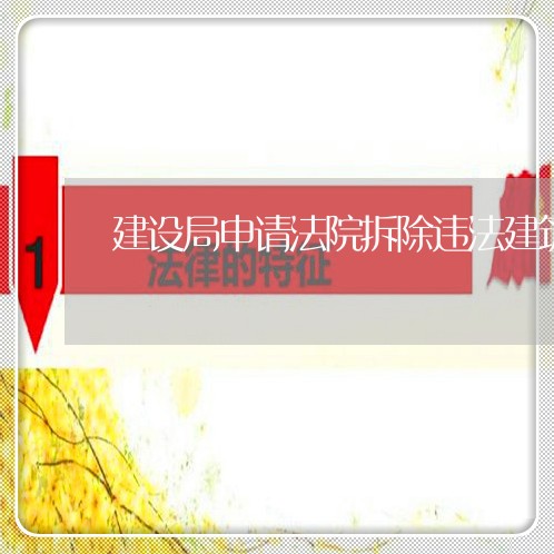 建设局申请法院拆除违法建筑 建设局申请法院拆除违法建筑