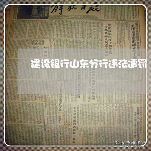 建设银行山东分行违法遭罚 建设银行山东分行违法遭罚