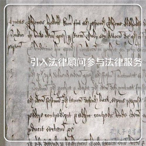 引入法律顾问参与法律服务/2023061784637 引入法律顾问参与法律服务/2023061784637