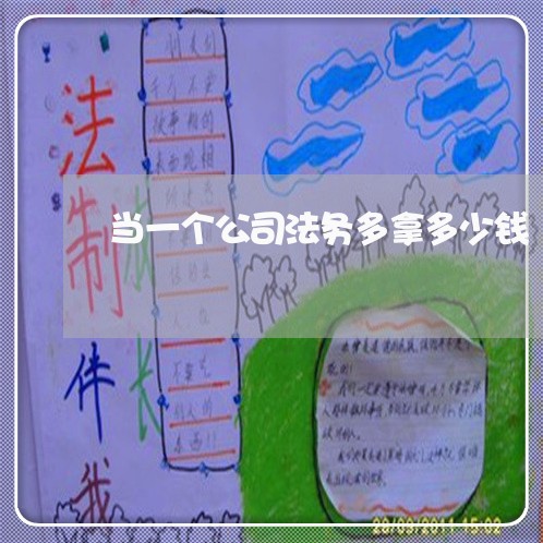 当一个公司法务多拿多少钱 当一个公司法务多拿多少钱