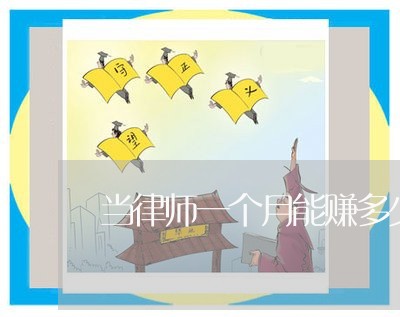 当律师一个月能赚多少钱呢/2023060906739