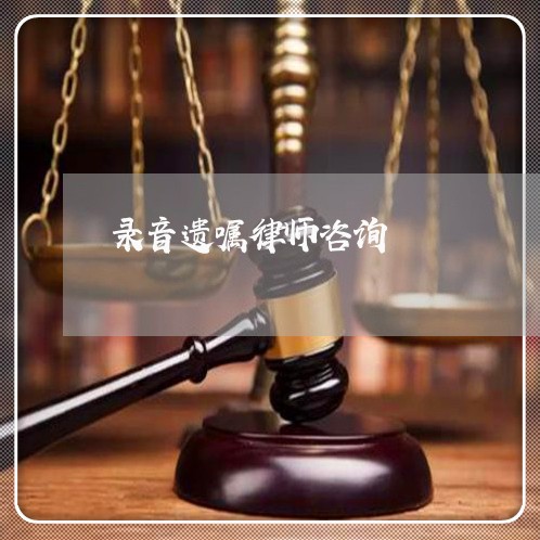录音遗嘱律师咨询 录音遗嘱律师咨询