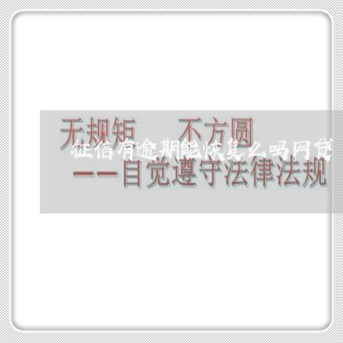 征信有逾期能恢复么吗网贷/2023120822929