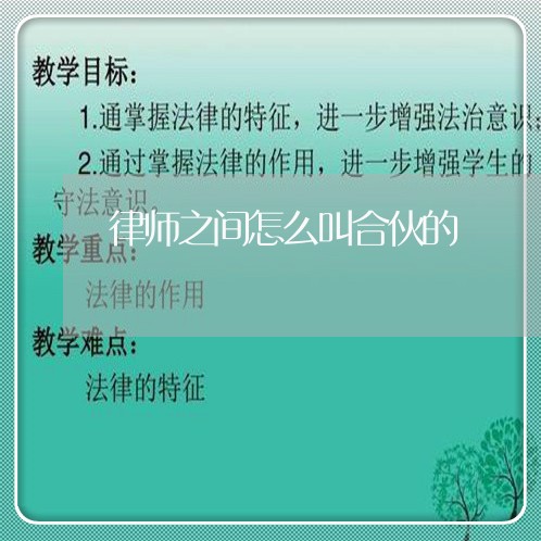 律师之间怎么叫合伙的/2023042449379