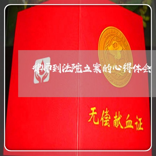 律师到法院立案的心得体会