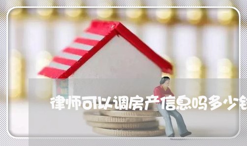 律师可以调房产信息吗多少钱/2023060426258