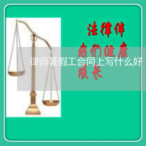 律师暑假工合同上写什么好/2023041382836 律师暑假工合同上写什么好/2023041382836