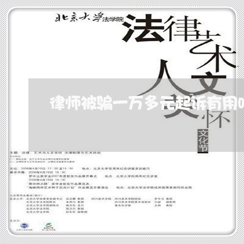 律师被骗一万多元起诉有用吗/2023060406038