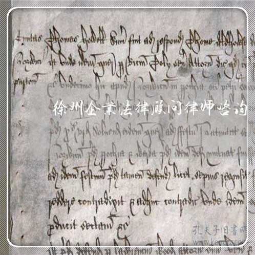 徐州企业法律顾问律师咨询/2023061972814