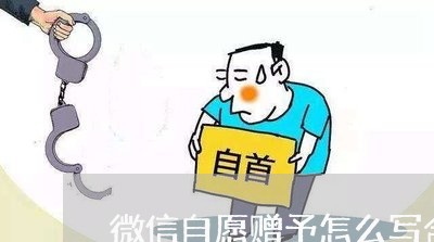 微信自愿赠予怎么写合同/2023040327350