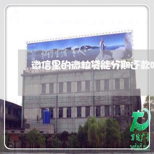 微信里的微粒贷能分期还款吗 微信里的微粒贷能分期还款吗