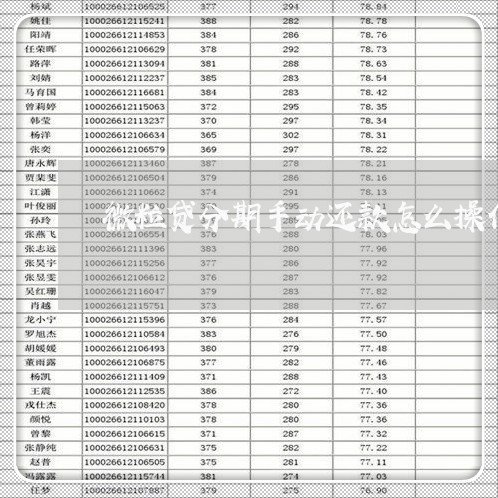 微粒贷分期手动还款怎么操作 微粒贷分期手动还款怎么操作